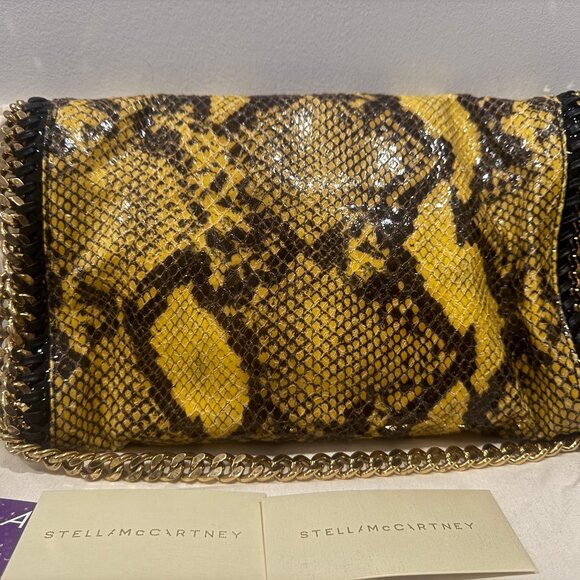 Stella McCartney Faux Snakeskin Chain Clutch - Yellow - Picture 13 of 16